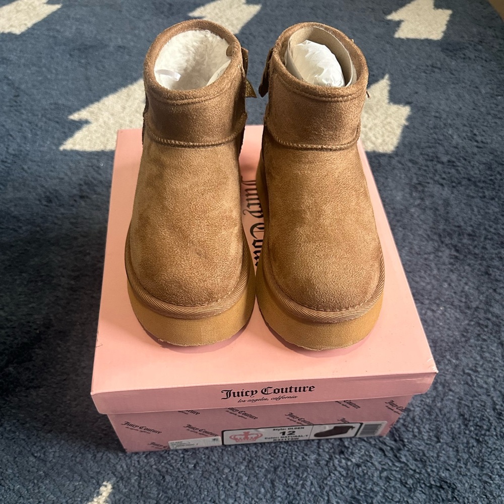 Little Girl Juicy Couture Brown Suede Ankle Boots